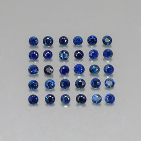 Gemas de zafiro azul natural de  ct, corte redondo, VVS-VS