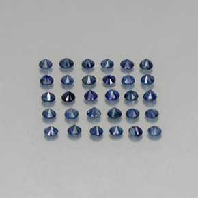 Gemas de zafiro azul natural de  ct, corte redondo, VVS-VS