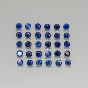 Gemas de zafiro azul natural de  ct, corte redondo, VVS-VS