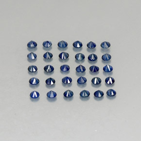 Gemas de zafiro azul natural de  ct, corte redondo, VVS-VS