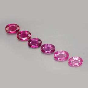 Gemas de zafiro rosa natural de  ct, corte óvalo, VVS-VS
