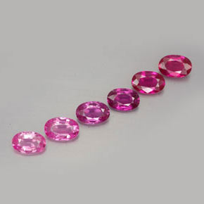 Gemas de zafiro rosa natural de  ct, corte óvalo, VVS-VS