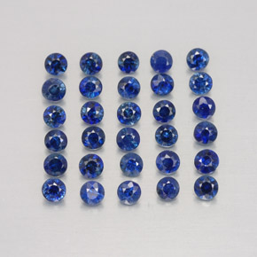 Gemas de zafiro azul natural de  ct, corte redondo, VVS-VS