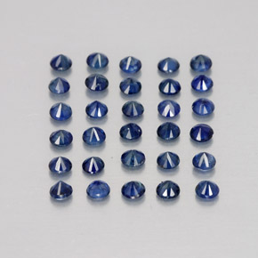 Gemas de zafiro azul natural de  ct, corte redondo, VVS-VS