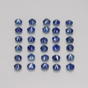 Gemas de zafiro azul natural de  ct, corte redondo, VVS-VS