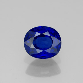 Zafiro azul natural de 2,01 ct, corte óvalo, VS