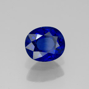 Zafiro azul natural de 2,01 ct, corte óvalo, VS