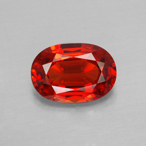 Zafiro naranja natural de 1,90 ct, corte óvalo, VVS
