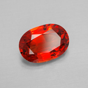 Zafiro naranja natural de 1,90 ct, corte óvalo, VVS