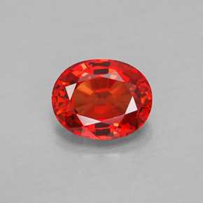 Zafiro naranja natural de 1,59 ct, corte óvalo, VVS