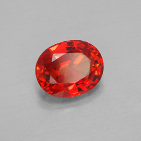 Zafiro naranja natural de 1,59 ct, corte óvalo, VVS