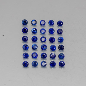 Gemas de zafiro azul natural de  ct, corte redondo, VVS-VS