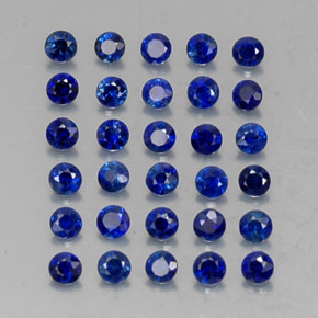 Gemas de zafiro azul natural de  ct, corte redondo, VVS-VS