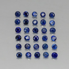 Gemas de zafiro azul natural de  ct, corte redondo, VVS-VS