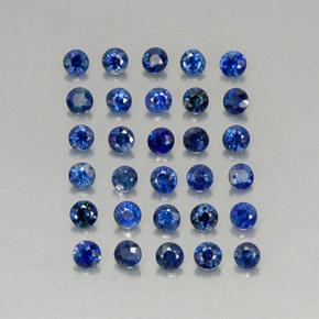 Gemas de zafiro azul natural de  ct, corte redondo, VVS-VS