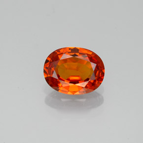 Zafiro naranja natural de 1,21 ct, corte óvalo, VVS