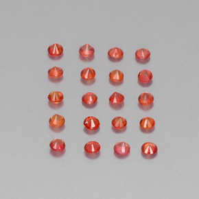 Gemas de zafiro naranja natural de  ct, corte redondo, VVS-VS