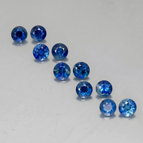 Gemas de zafiro azul natural de  ct, corte redondo, VVS-VS