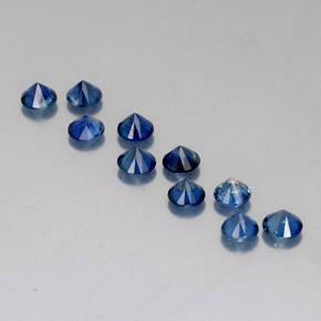 Gemas de zafiro azul natural de  ct, corte redondo, VVS-VS