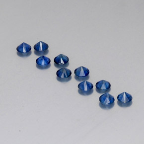 Gemas de zafiro azul natural de  ct, corte redondo, VVS-VS