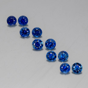 Gemas de zafiro azul natural de  ct, corte redondo, VVS-VS