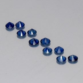 Gemas de zafiro azul natural de  ct, corte redondo, VVS-VS