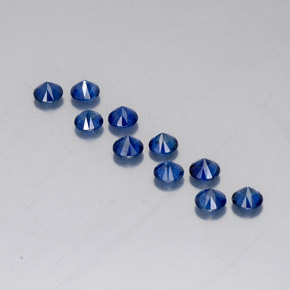 Gemas de zafiro azul natural de  ct, corte redondo, VVS-VS