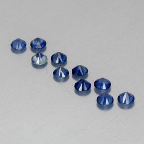 Gemas de zafiro azul natural de  ct, corte redondo, VVS-VS