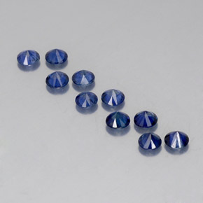 Gemas de zafiro azul natural de  ct, corte redondo, VVS-VS