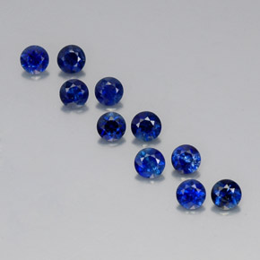Gemas de zafiro azul natural de  ct, corte redondo, VVS-VS