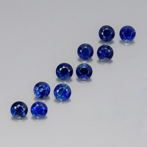 Gemas de zafiro azul natural de  ct, corte redondo, VVS-VS