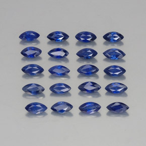 Gemas de zafiro azul natural de  ct, marquesa, VVS-VS