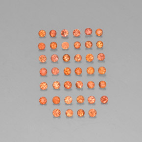 Gemas de zafiro naranja natural de  ct, corte redondo, VVS-VS