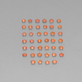 Gemas de zafiro naranja natural de  ct, corte redondo, VVS-VS
