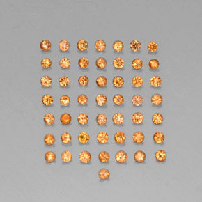 Gemas de zafiro naranja natural de  ct, corte redondo, VVS-VS