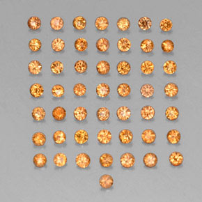 Gemas de zafiro naranja natural de  ct, corte redondo, VVS-VS