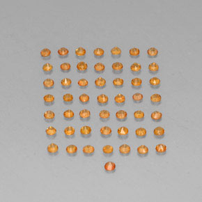 Gemas de zafiro naranja natural de  ct, corte redondo, VVS-VS