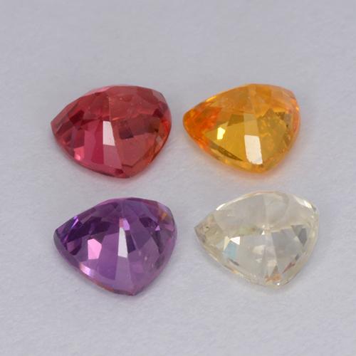 Gemas de zafiro multicolor natural de 1,26 ct, trillón, VVS-VS
