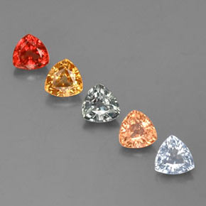 Gemas de zafiro multicolor natural de  ct, trillón, VVS-VS