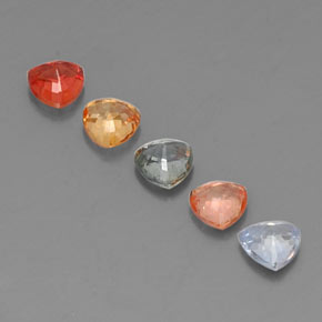 Gemas de zafiro multicolor natural de  ct, trillón, VVS-VS