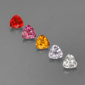 Gemas de zafiro multicolor natural de 1,87 ct, trillón, VVS-VS