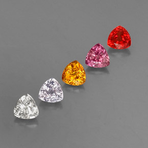 Gemas de zafiro multicolor natural de 1,87 ct, trillón, VVS-VS