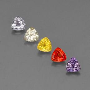 Gemas de Zafiro Multicolor natural de 1.77 ct, Trillón, VVS-VS