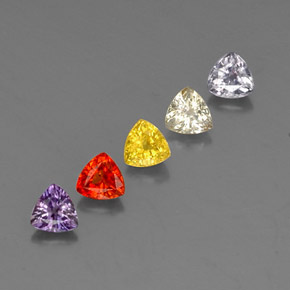 Gemas de Zafiro Multicolor natural de 1.77 ct, Trillón, VVS-VS