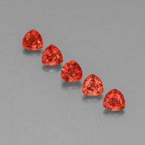 Gemas de zafiro naranja natural de 1,87 ct, trillón, VVS-VS