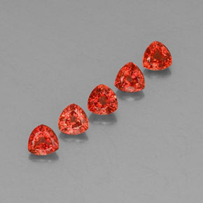 Gemas de zafiro naranja natural de 1,87 ct, trillón, VVS-VS