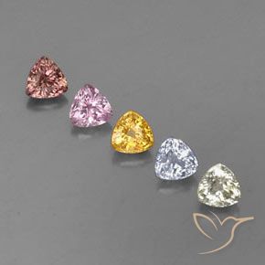 Gemas de zafiro multicolor natural de 1,85 ct, trillón, VVS-VS
