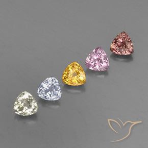 Gemas de zafiro multicolor natural de 1,85 ct, trillón, VVS-VS