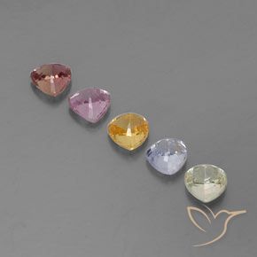 Gemas de zafiro multicolor natural de 1,85 ct, trillón, VVS-VS