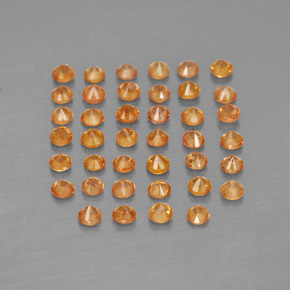 Gemas de zafiro naranja natural de  ct, corte redondo, VVS-VS